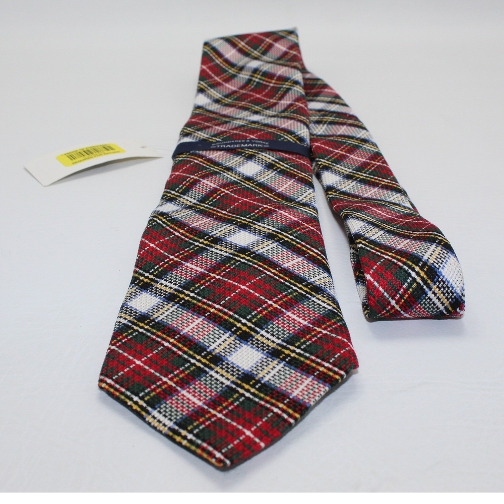 Roundtree & Yorke Mens Red Green Plaid Silk Tie F65TR340 USA Made NWT